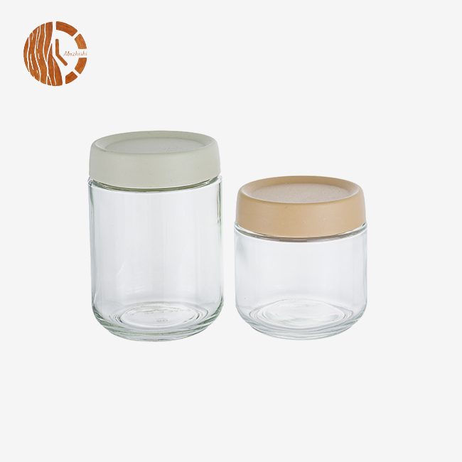 Multi-size Glass Jars with Matte Plastic Caps for Kitchen Storage & Decor